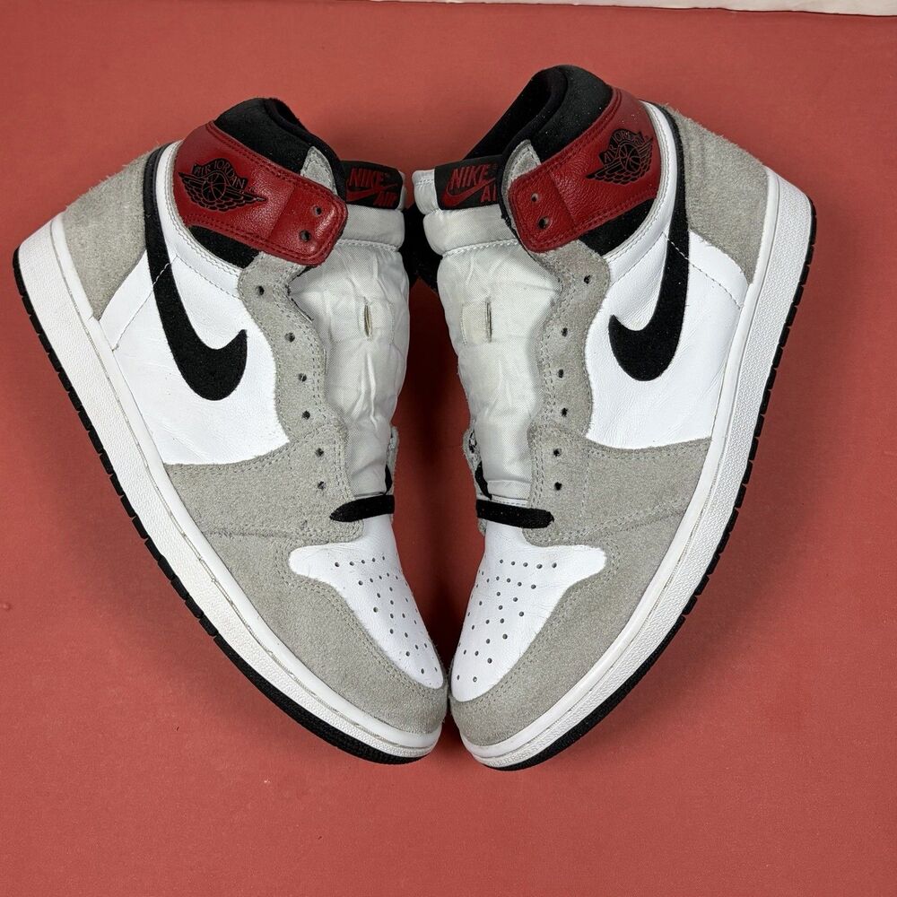 Nike Air Jordan 1 Retro High OG Light Smoke Grey 555088-126 Mens 11 White Red